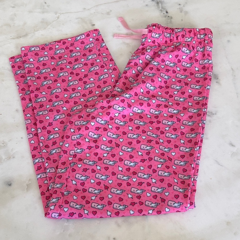Vineyard Vines Pink Whale (Valentine’s Day) and Heart Kids Pajama Bottoms